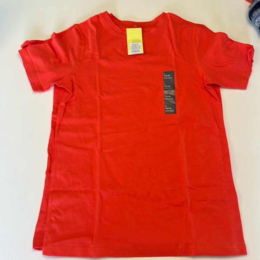 NWT - all in motion youth large 12/14 orange short sleeve top cotton spandex